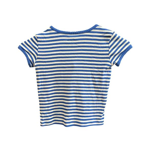 Hanna Andersson Blue/White Striped Pima Cotton T-Shirt, EUC, Sz 100cm (4-5) (4C) - Picture 2 of 6